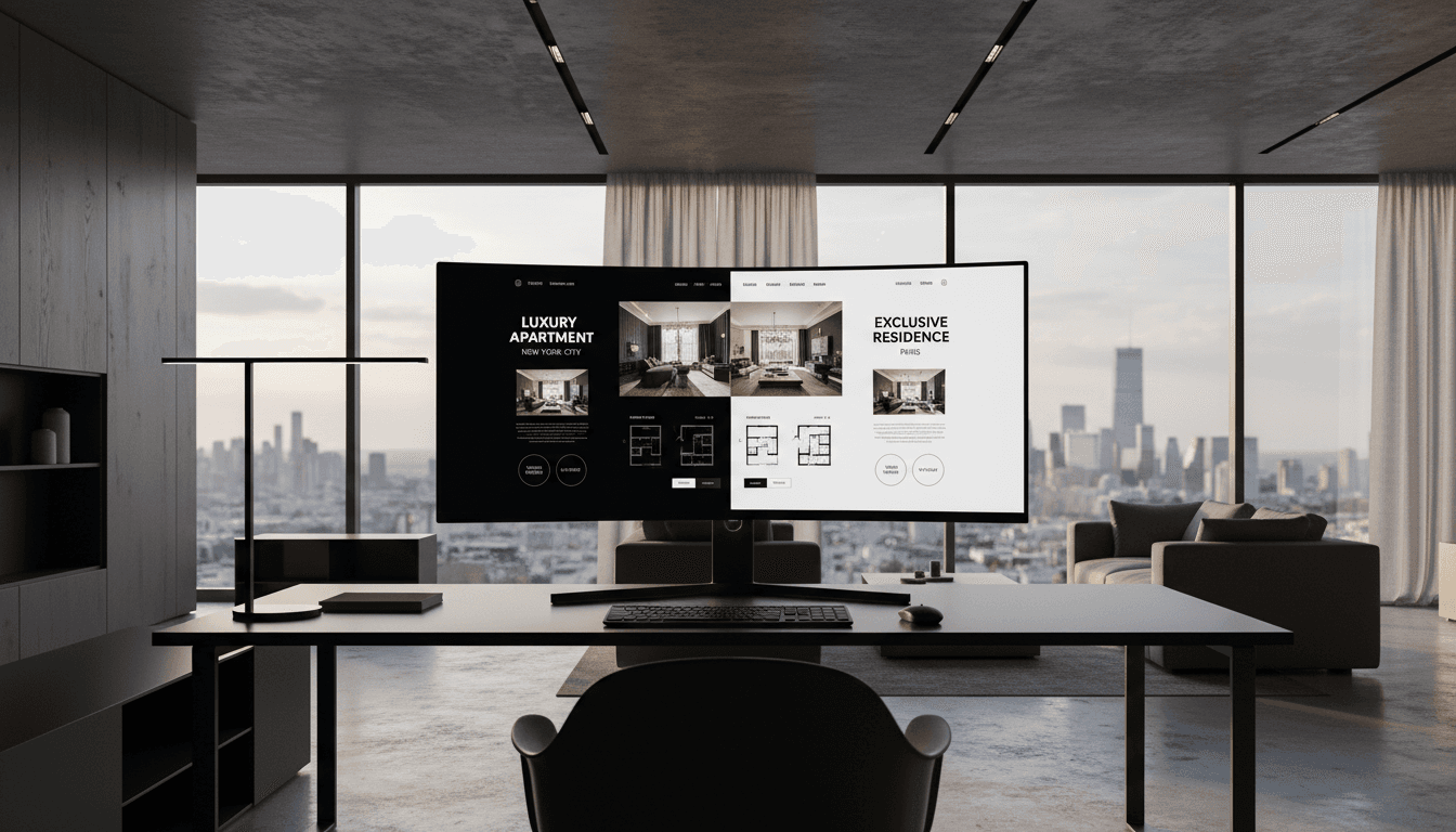Équipe immobilière utilisant une interface de réservation de rendez-vous moderne et intuitive